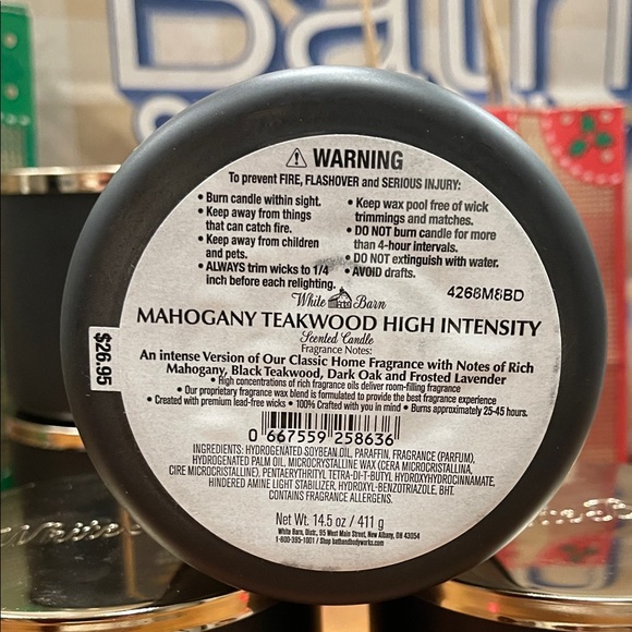 White Barn Mahogany Teakwood Candle  - Black - Picture 4 of 6